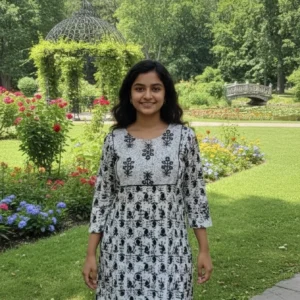 BLACK AND WHITE TOP(KANTHA COTTON)