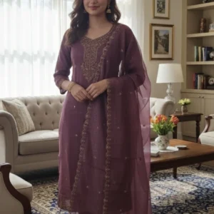 CRUSHED SILK CHURIDAR(ONION PINK COLOUR)