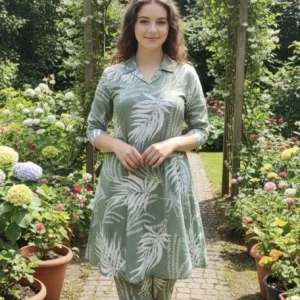 PISTA GREEN COLOURED PRINTED COORD SET