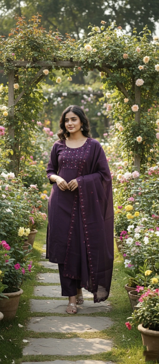 Elegant Deep Wine Embroidered churidar set